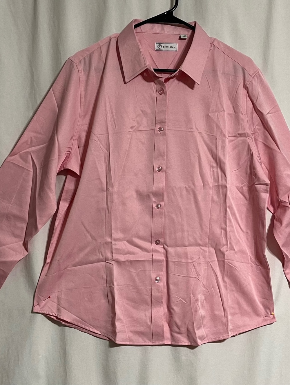 Siliterlon nn949 pink women button down shirt w/long sleeves